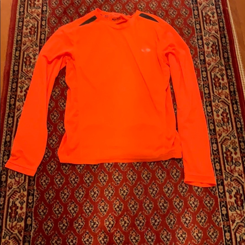 Neon orange champion long sleeve athletic shirt